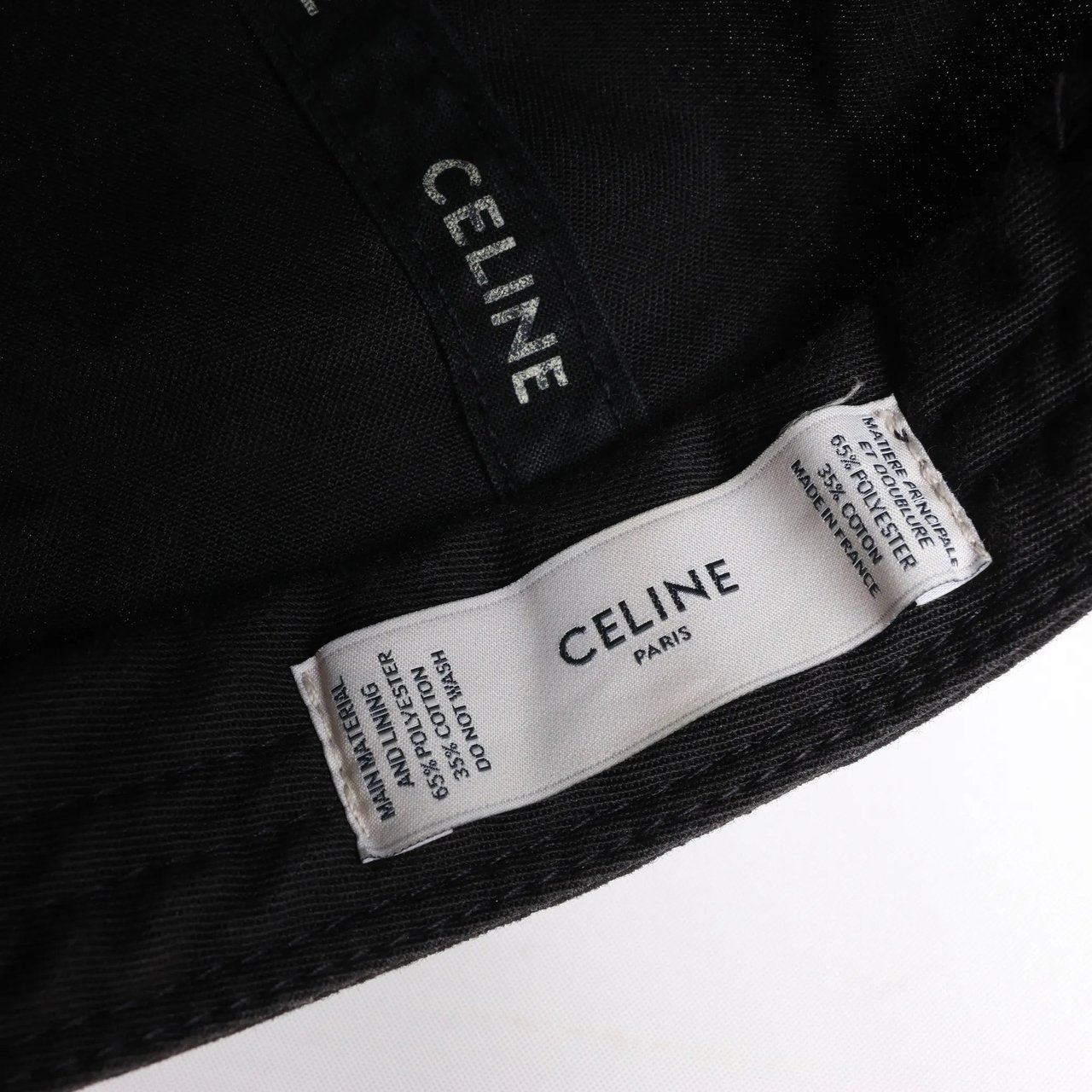 Celine CELINE Embroidered Logo Adjustable Hat in Black Zwart