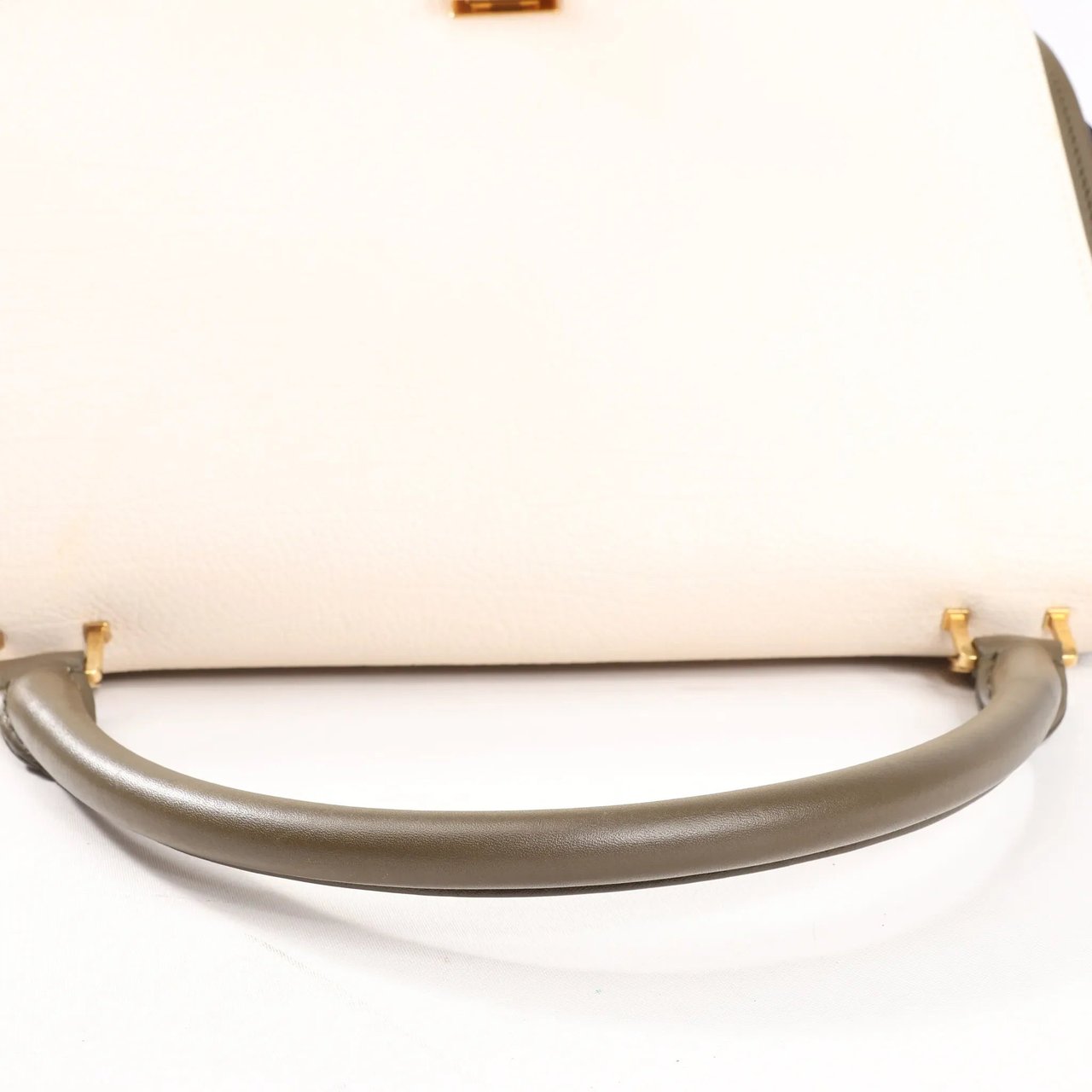 Celine CELINE Trapeze Leather x Suede 2Way Handbag in Beige x Black, Khaki Divers