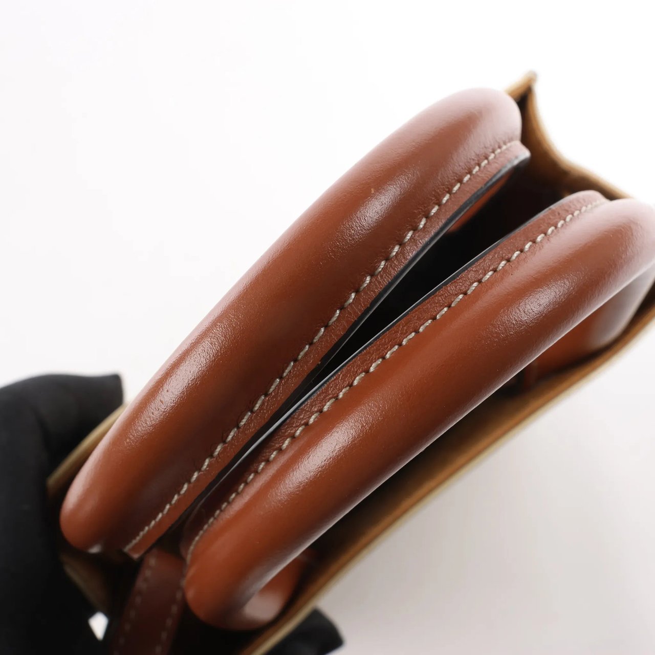 Celine Celine Triomphe Mini Vertical Hippopotamus PVC x Leather 2Way Handbag White x Brown Beige