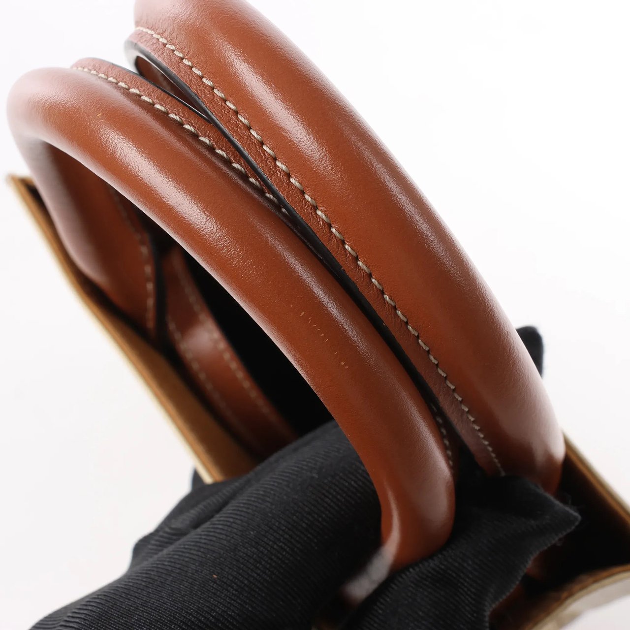 Celine Celine Triomphe Mini Vertical Hippopotamus PVC x Leather 2Way Handbag White x Brown Beige