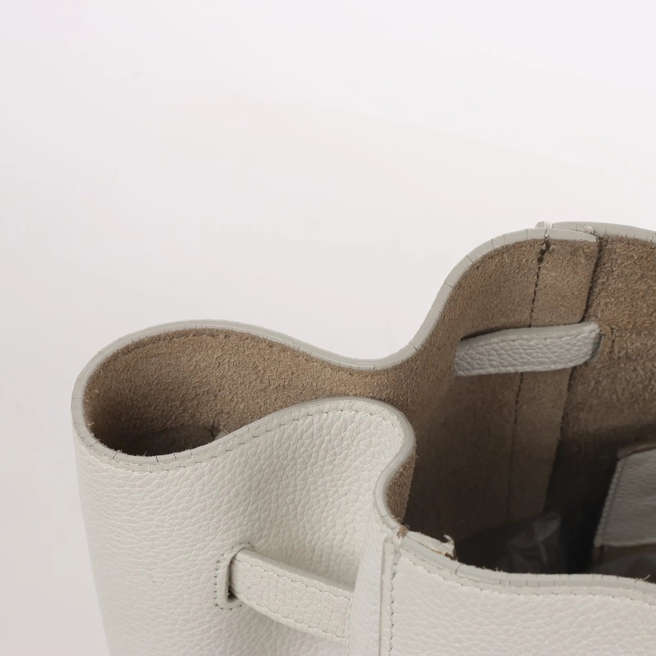 Celine Celine Cabas Phantom Small Leather Shoulder Bag in White Wit