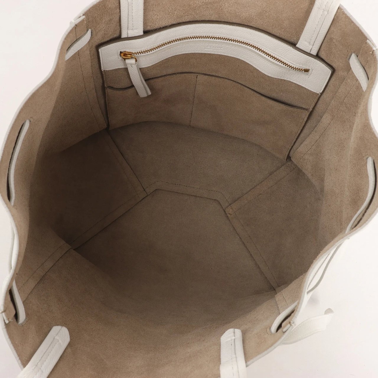 Celine Celine Cabas Phantom Small Leather Shoulder Bag in White Wit