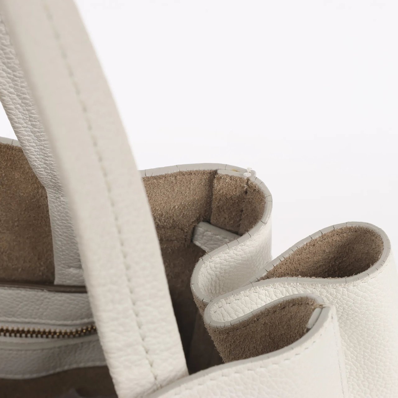 Celine Celine Cabas Phantom Small Leather Shoulder Bag in White Wit