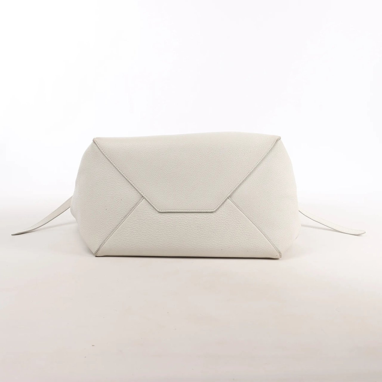Celine Celine Cabas Phantom Small Leather Shoulder Bag in White Wit