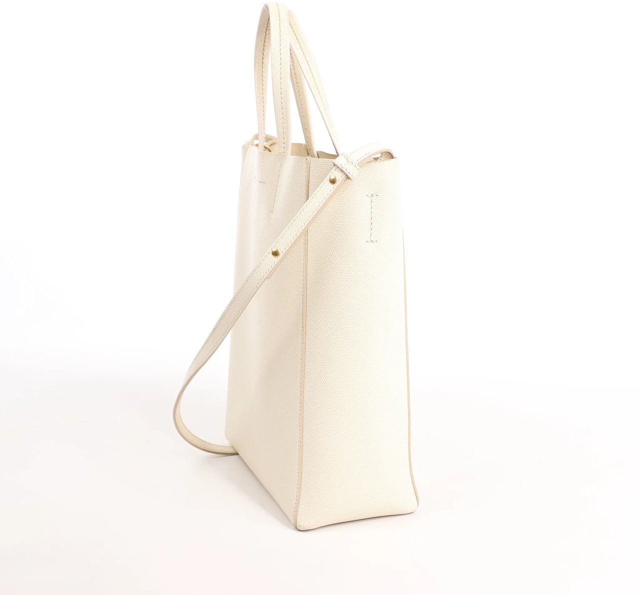 Celine Celine Vertical Cabas Phantom Small Leather 2Way Shoulder Bag in White Wit