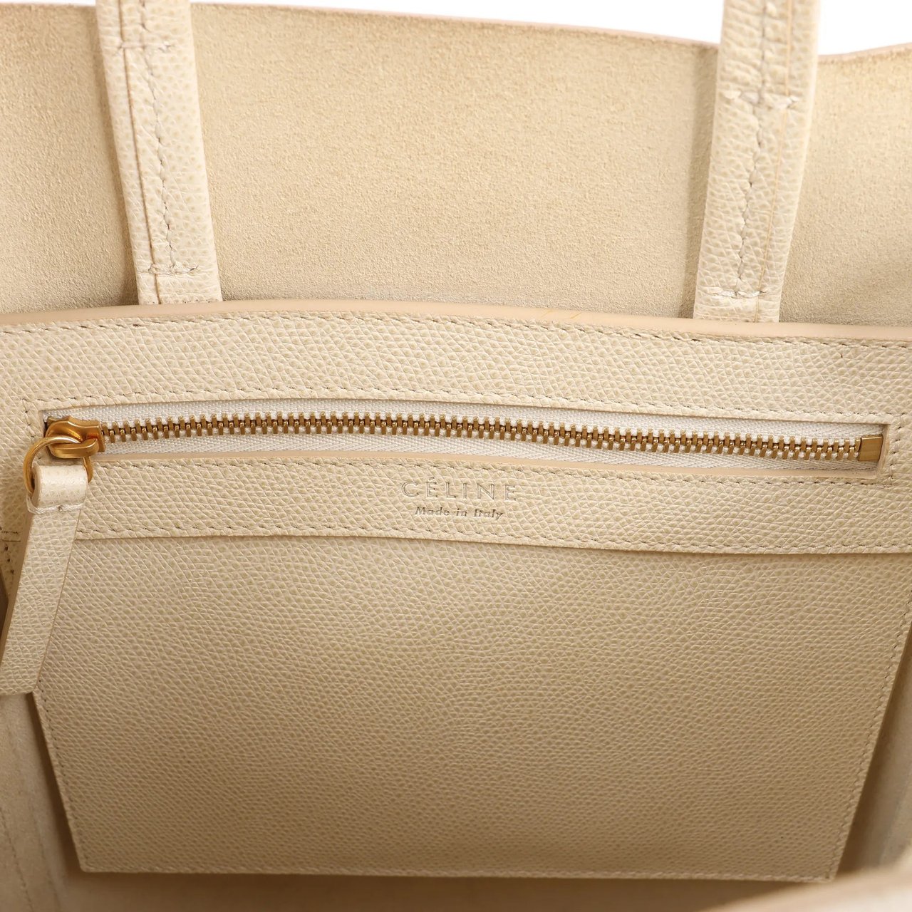 Celine Celine Vertical Cabas Phantom Small Leather 2Way Shoulder Bag in White Wit