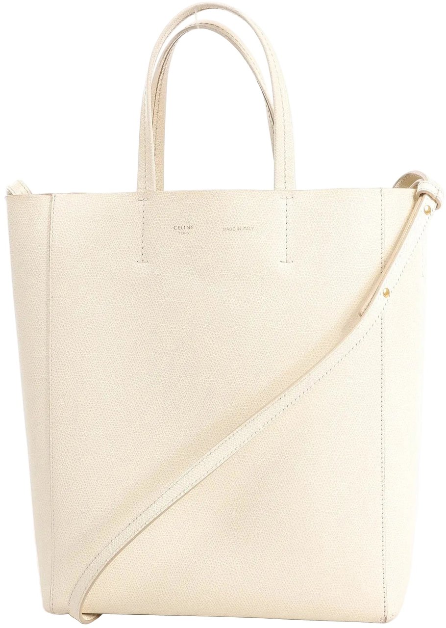 Celine Celine Vertical Cabas Phantom Small Leather 2Way Shoulder Bag in White Wit