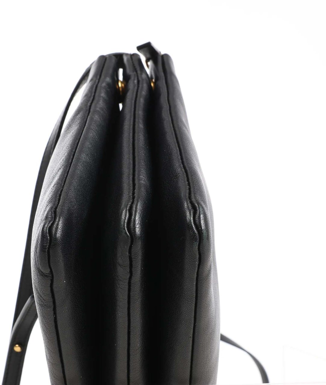 Celine Celine Trio Large Leather Crossbody bag in Black Zwart