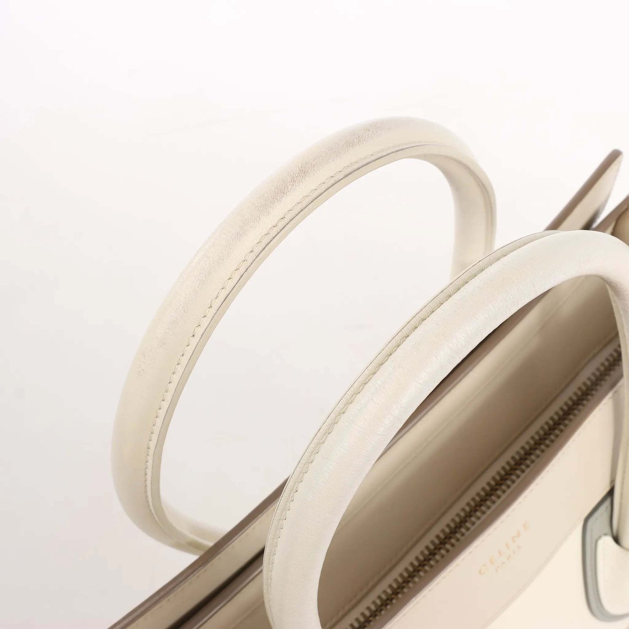 Celine Celine Luggage Micro Leather Handbag in Beige x Gray Divers