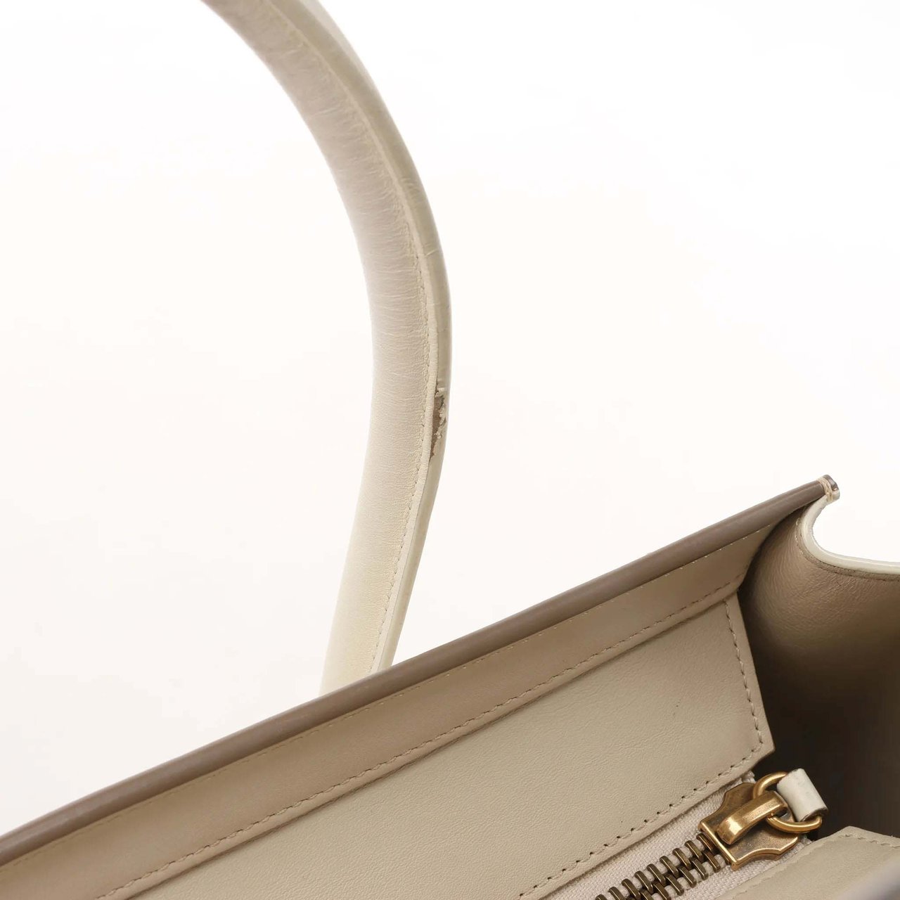 Celine Celine Luggage Micro Leather Handbag in Beige x Gray Divers