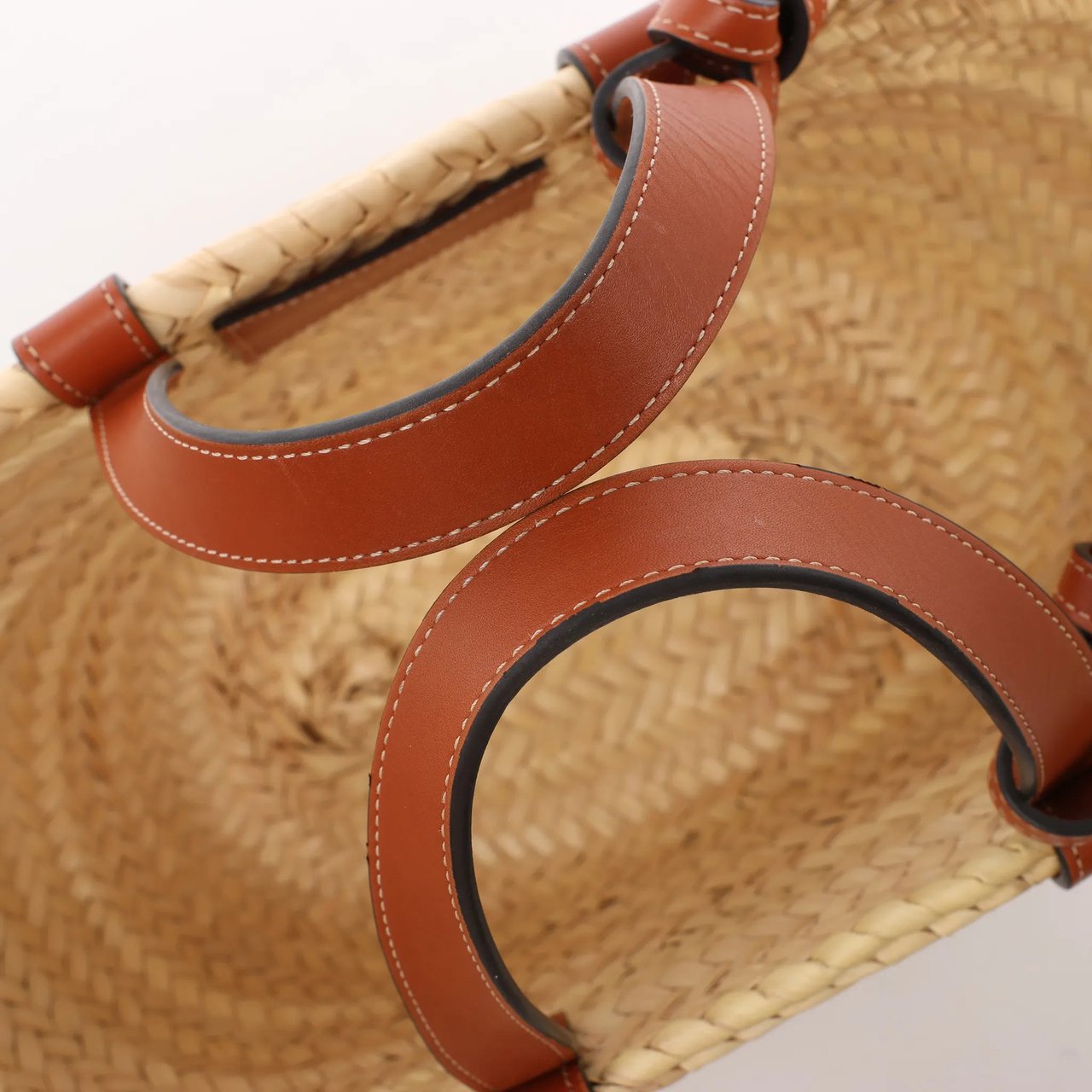 Celine Celine Triomphe Straws x Leather 2Way Handbag Beige x Brown Divers