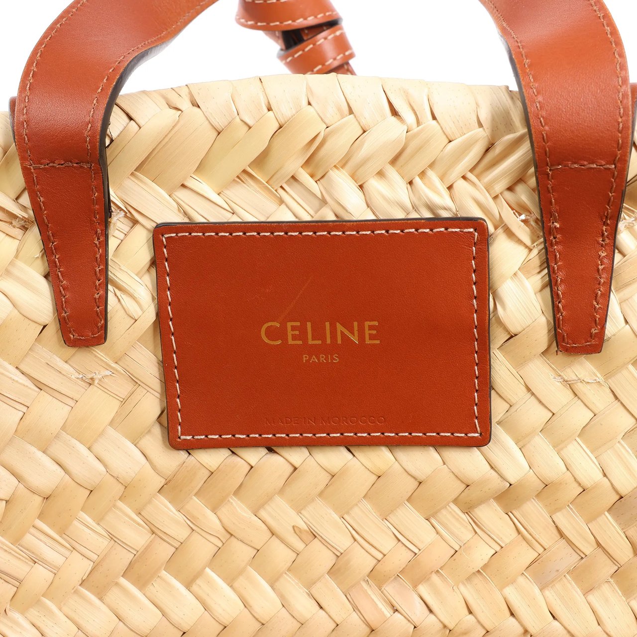 Celine Celine Triomphe Straws x Leather 2Way Handbag Beige x Brown Divers