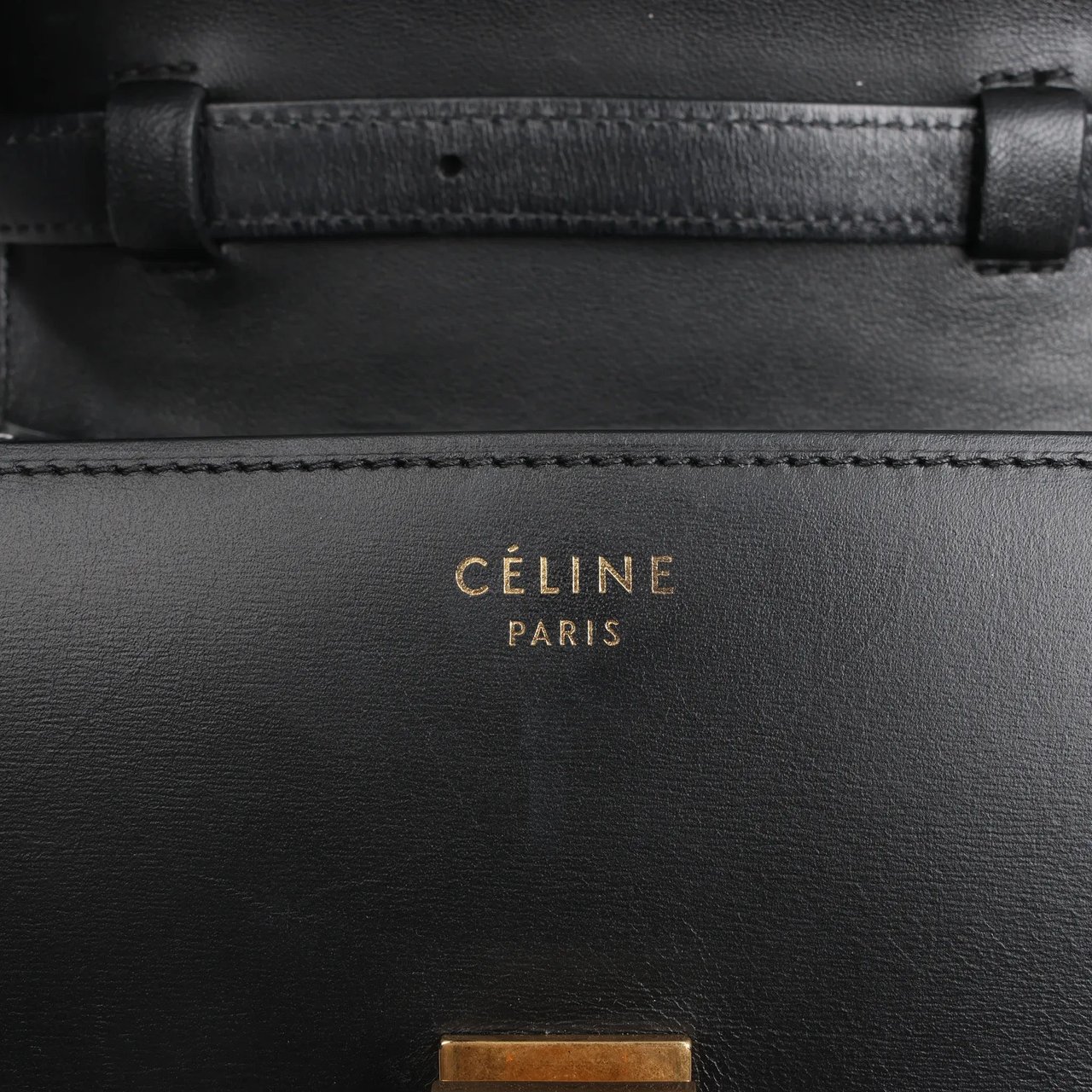 Celine Celine Classic Box Small Leather Shoulder Bag in Black Zwart