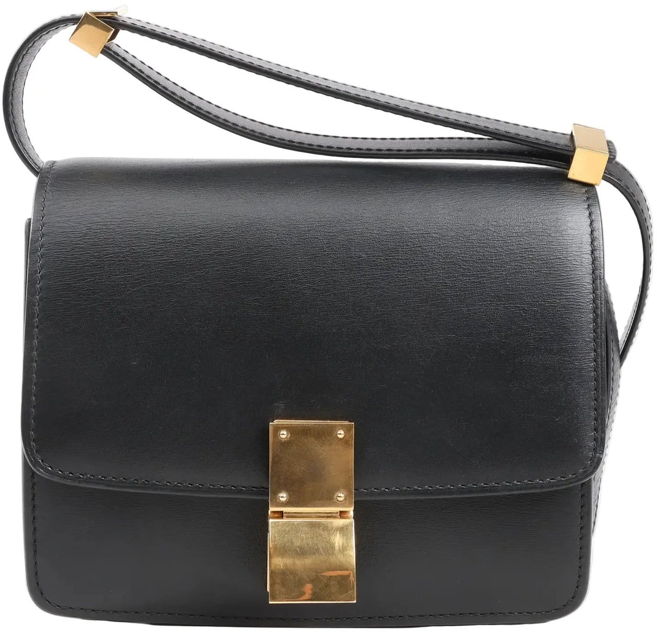 Celine Celine Classic Box Small Leather Shoulder Bag in Black Zwart