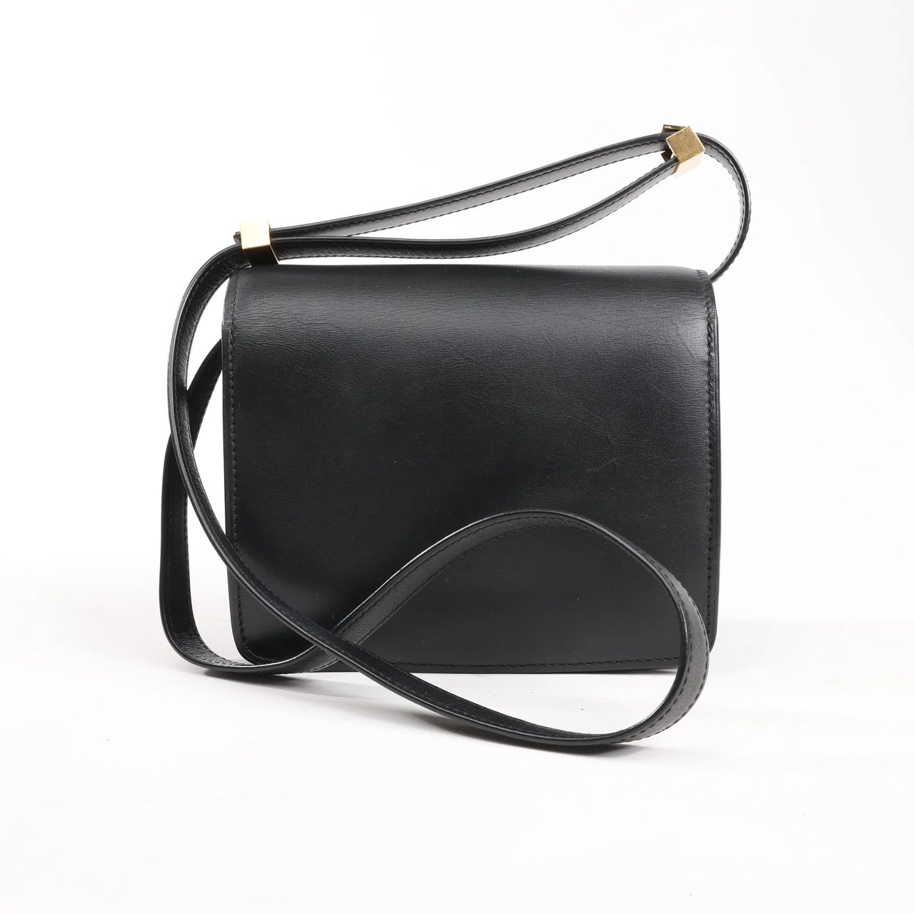 Celine Celine Classic Box Small Leather Shoulder Bag in Black Zwart