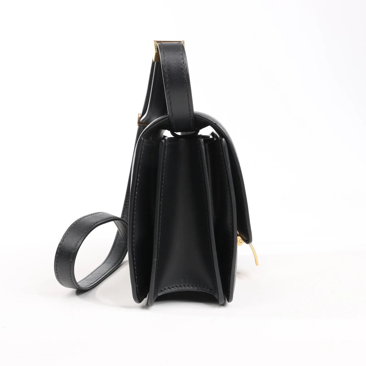 Celine Celine Classic Box Small Leather Shoulder Bag in Black Zwart