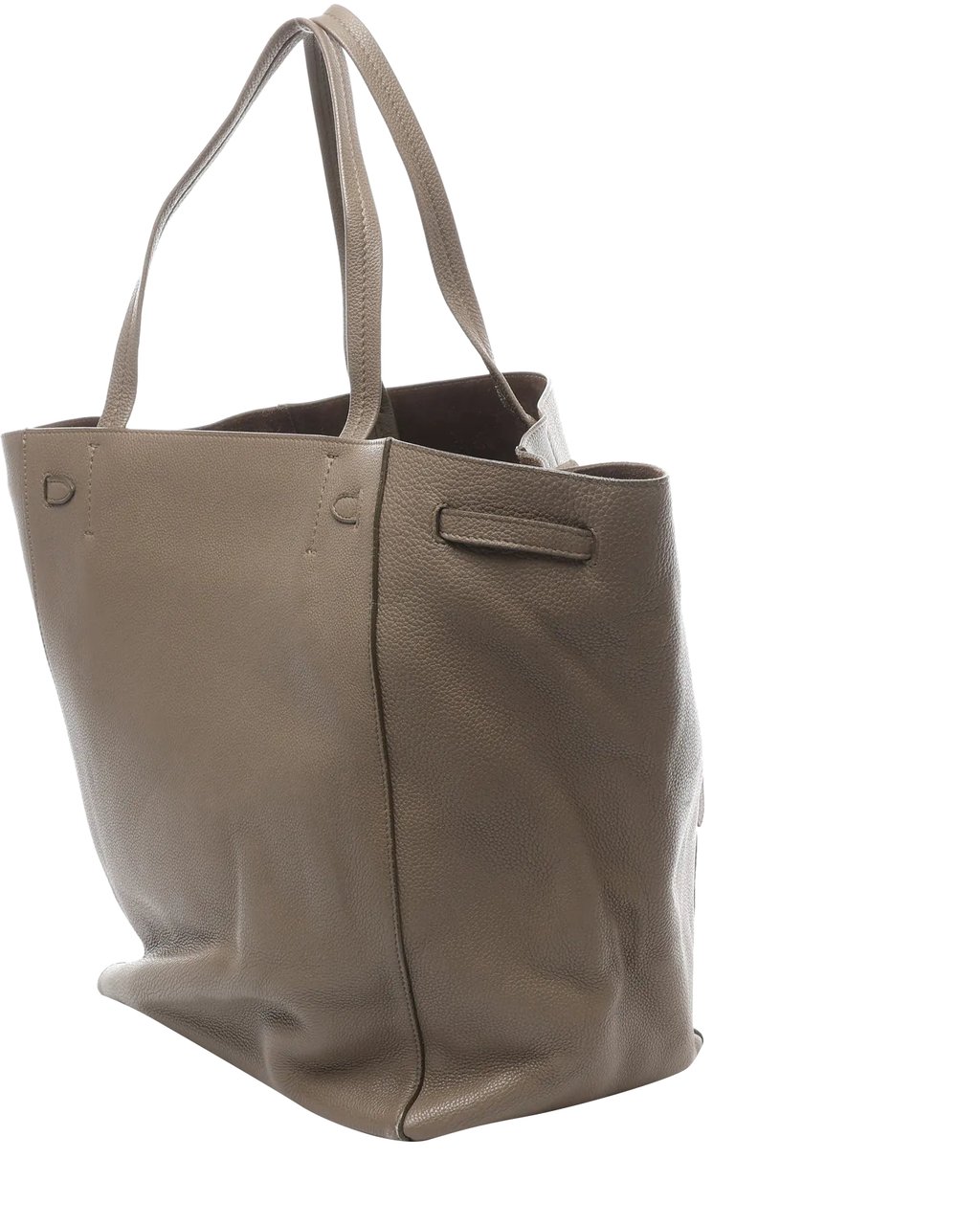 Celine Celine Cabas Phantom Medium Leather Shoulder Bag in Taupe Divers
