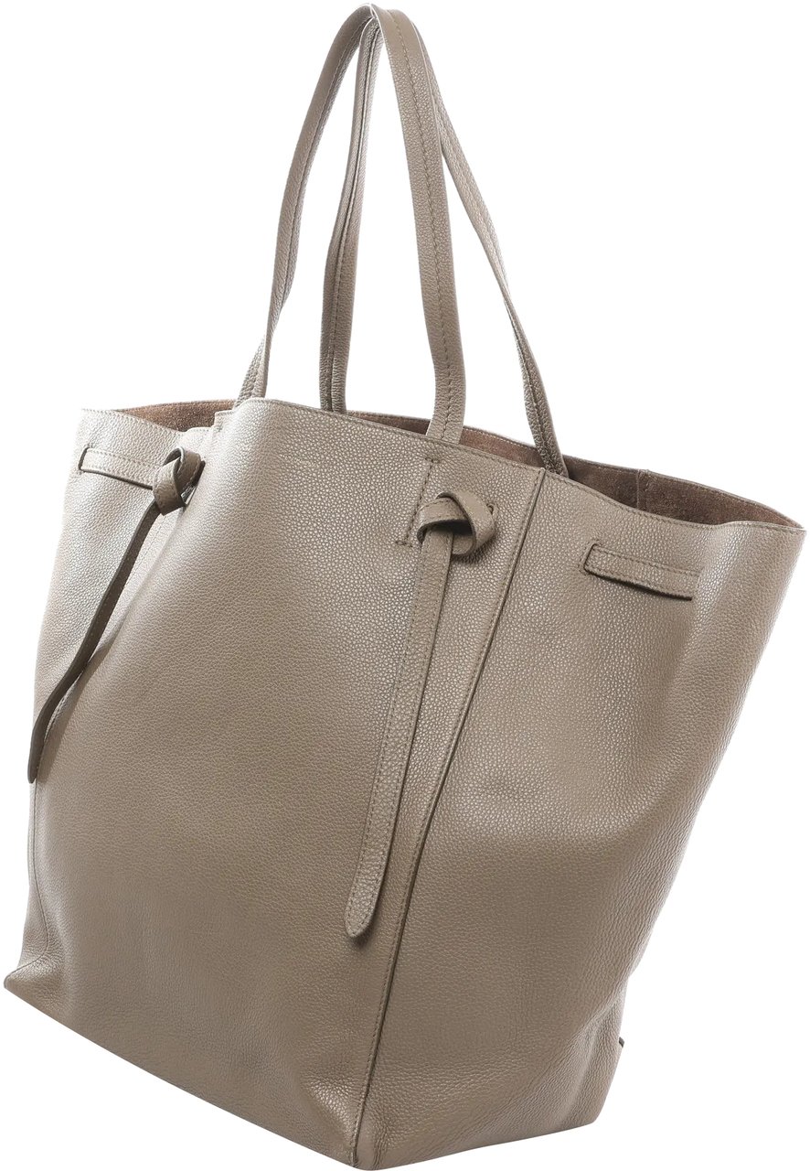 Celine Celine Cabas Phantom Medium Leather Shoulder Bag in Taupe Divers