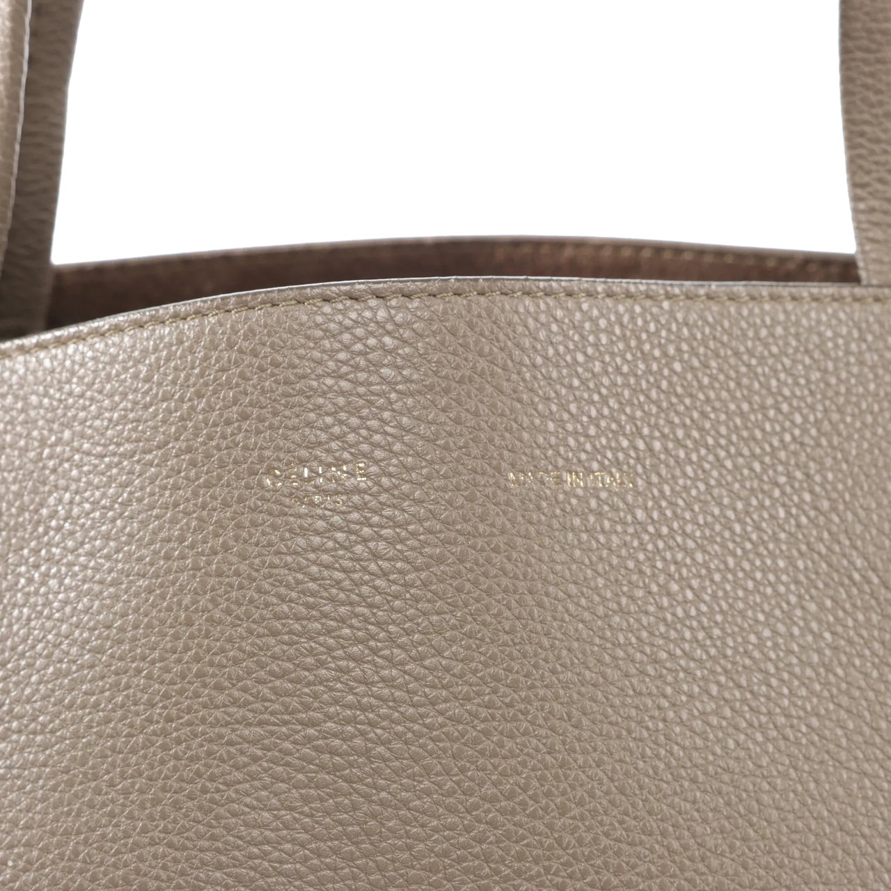 Celine Celine Cabas Phantom Medium Leather Shoulder Bag in Taupe Divers