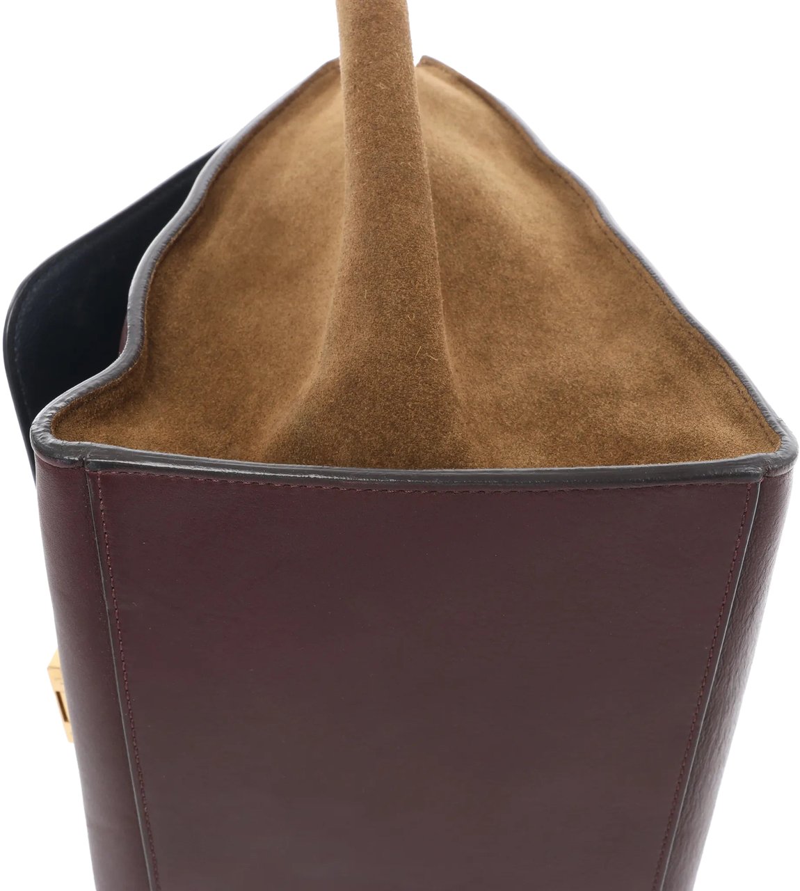 Celine CELINE Trapeze Leather x Suede 2Way Handbag in Navy Blue x Brown x Burgundy Blauw