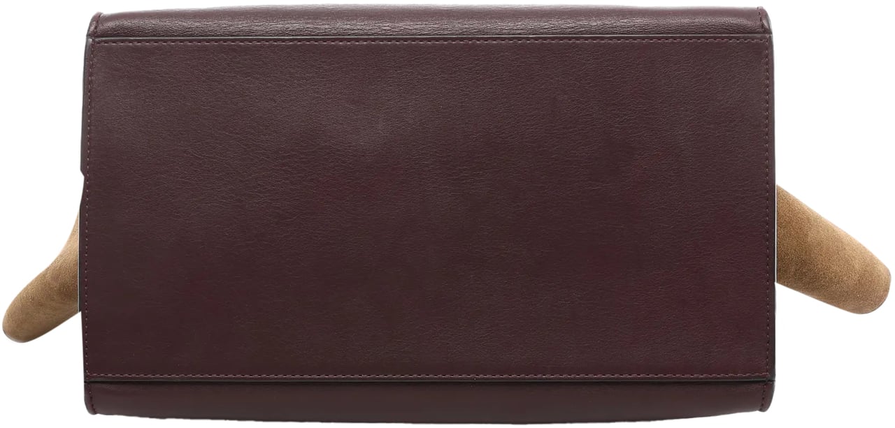 Celine CELINE Trapeze Leather x Suede 2Way Handbag in Navy Blue x Brown x Burgundy Blauw