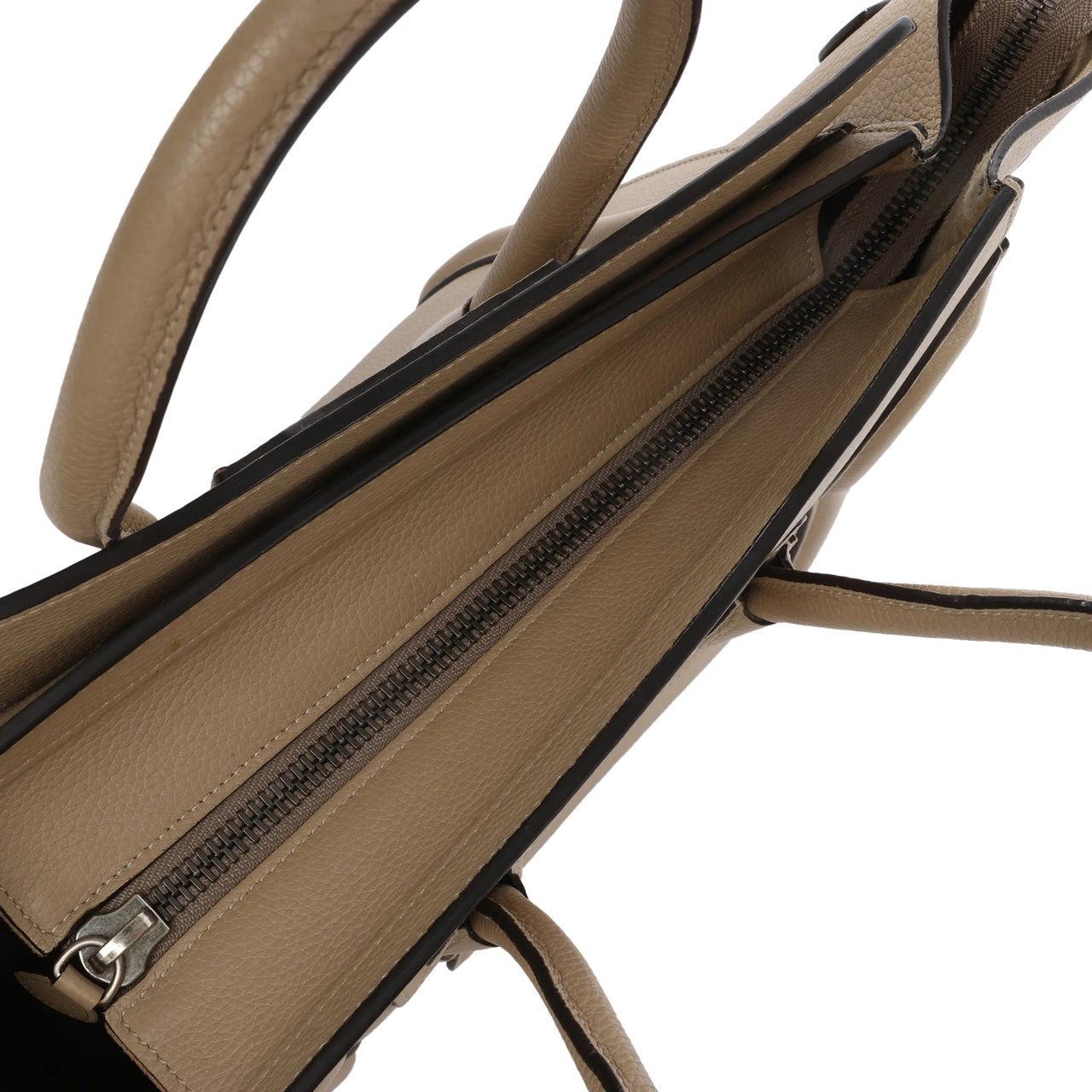 Celine Celine Luggage Micro Leather Handbag in Beige Beige