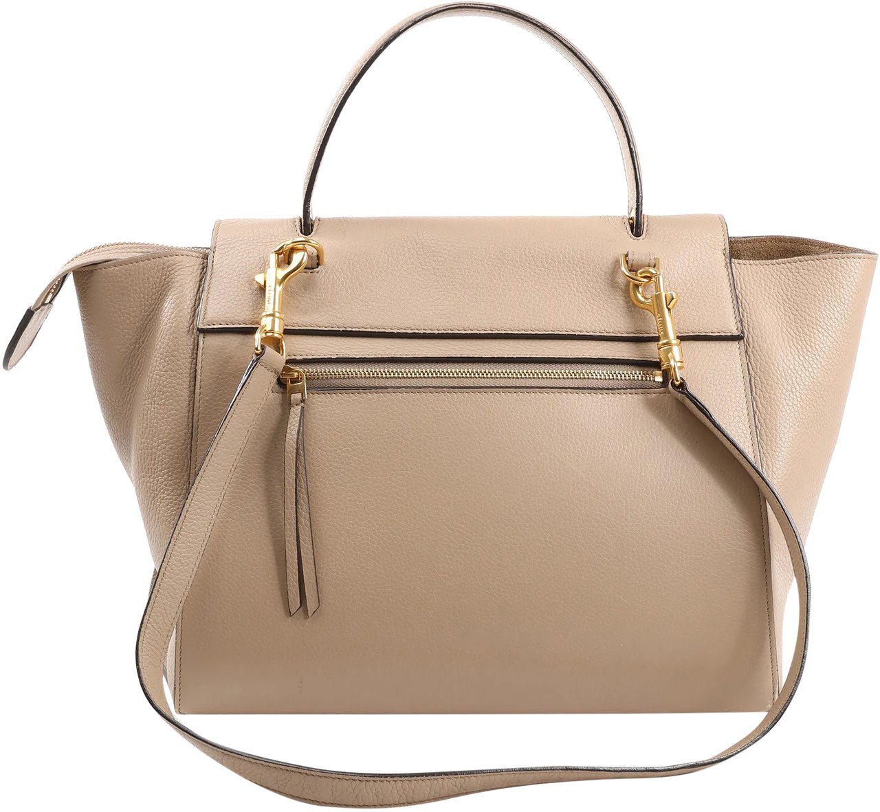 Celine CELINE Belt Bag Grained Leather Mini 2Way Handbag in Beige Beige
