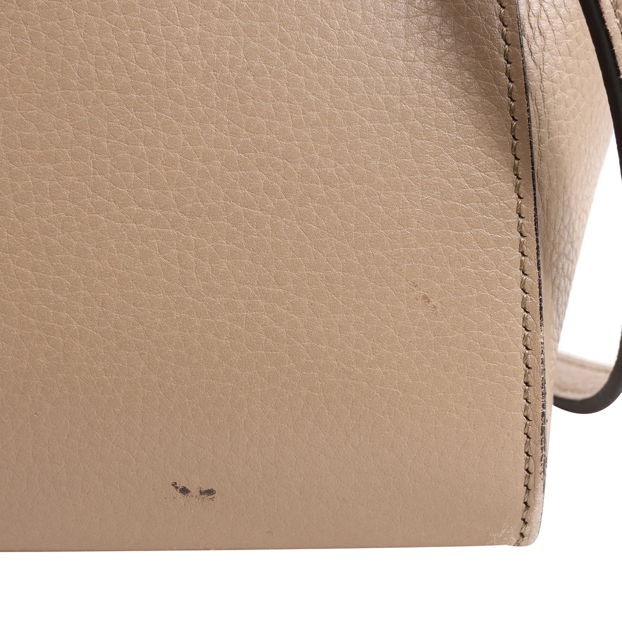 Celine CELINE Belt Bag Grained Leather Mini 2Way Handbag in Beige Beige