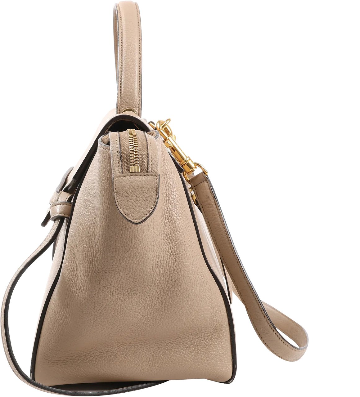 Celine CELINE Belt Bag Grained Leather Mini 2Way Handbag in Beige Beige