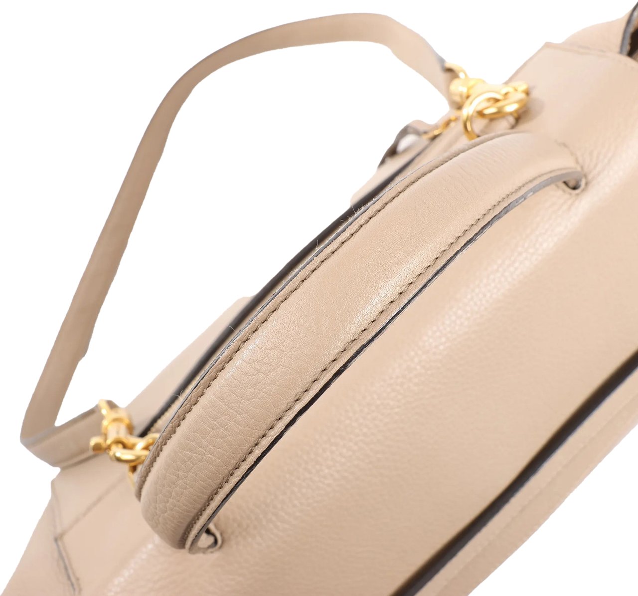 Celine CELINE Belt Bag Grained Leather Mini 2Way Handbag in Beige Beige