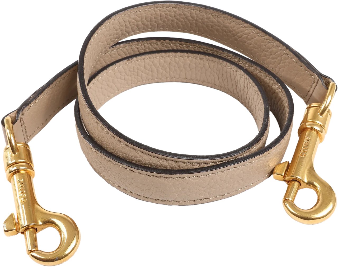 Celine CELINE Belt Bag Grained Leather Mini 2Way Handbag in Beige Beige