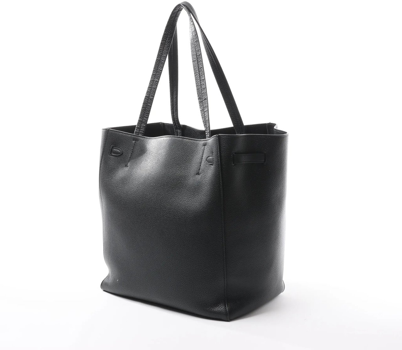 Celine Celine Cabas Phantom Small Leather Shoulder Bag in Black Zwart