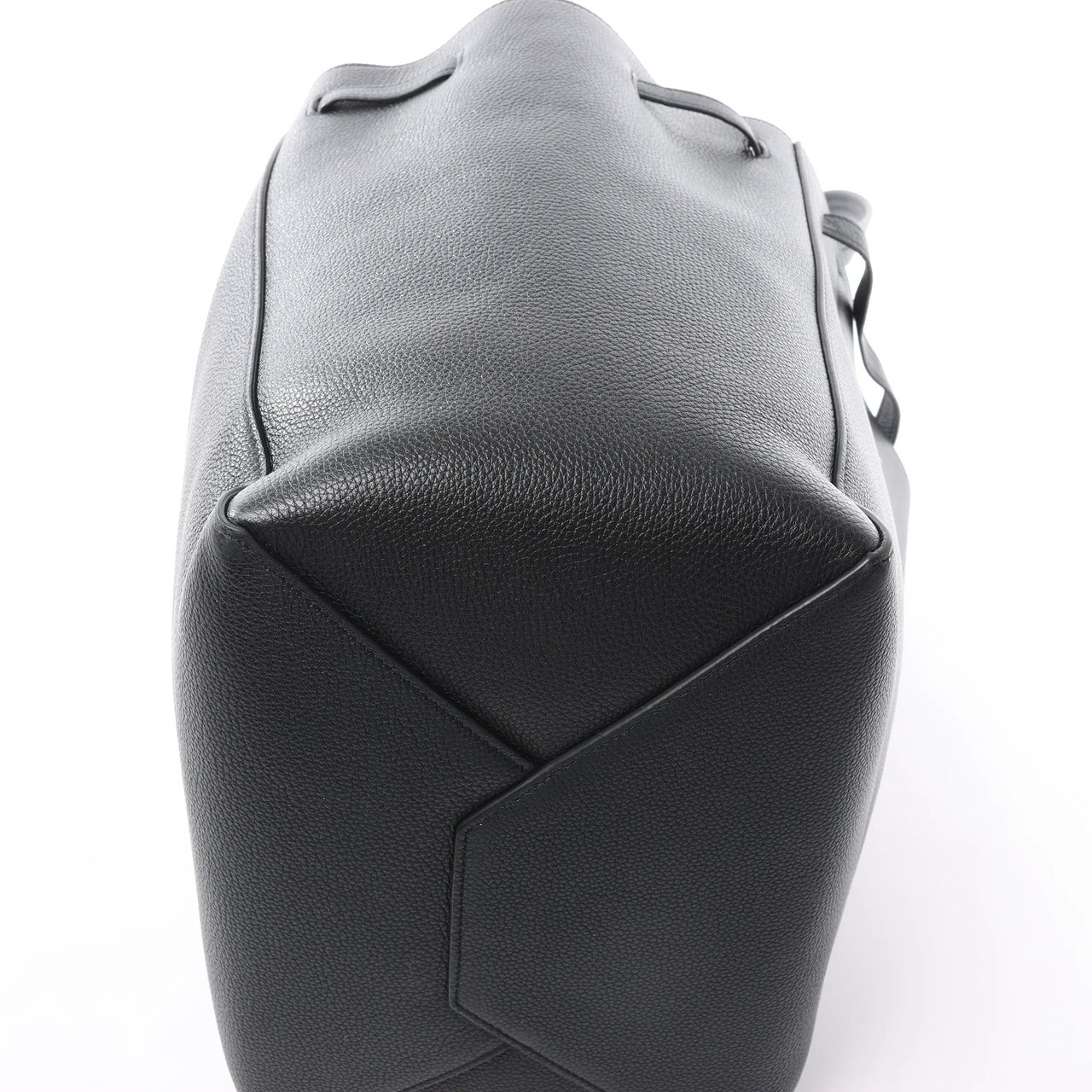 Celine Celine Cabas Phantom Small Leather Shoulder Bag in Black Zwart