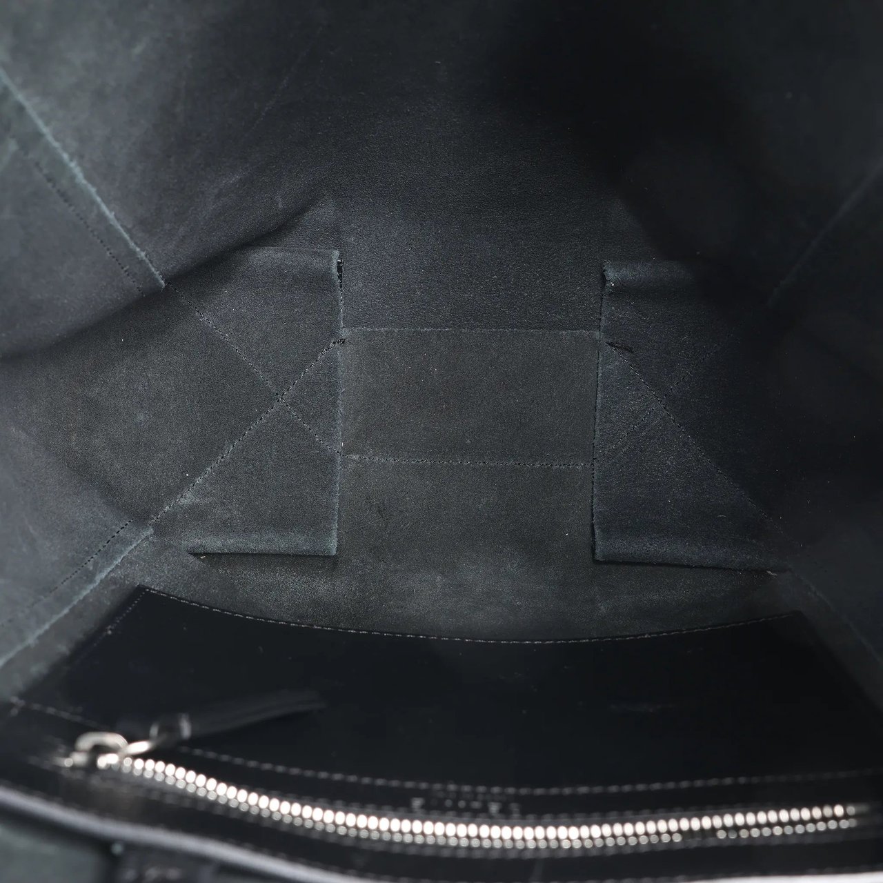 Celine CELINE Cabas Vertical Small Leather 2Way Handbag in Black Zwart