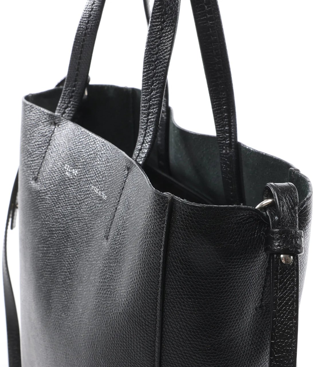 Celine CELINE Cabas Vertical Small Leather 2Way Handbag in Black Zwart