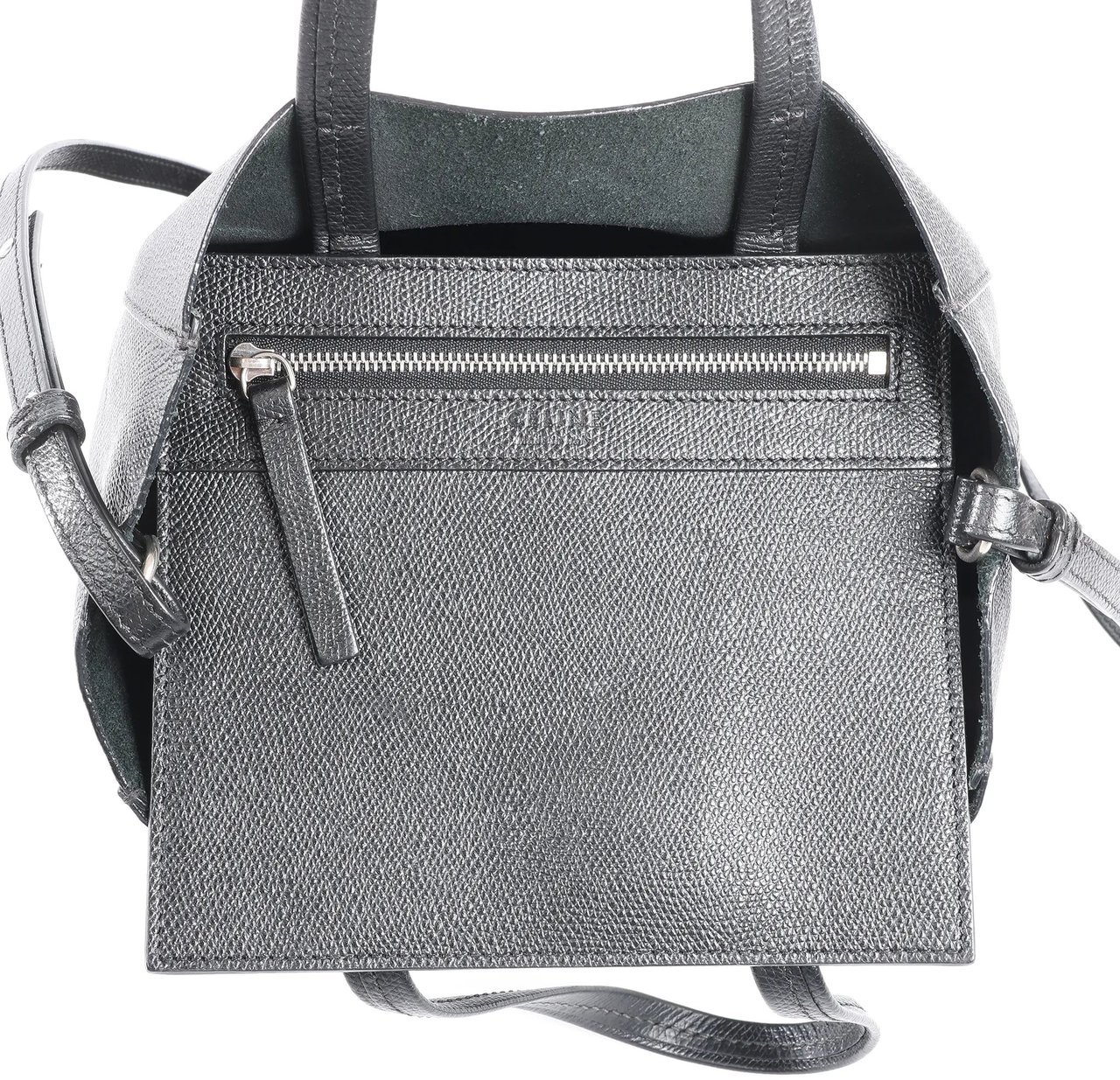 Celine CELINE Cabas Vertical Small Leather 2Way Handbag in Black Zwart