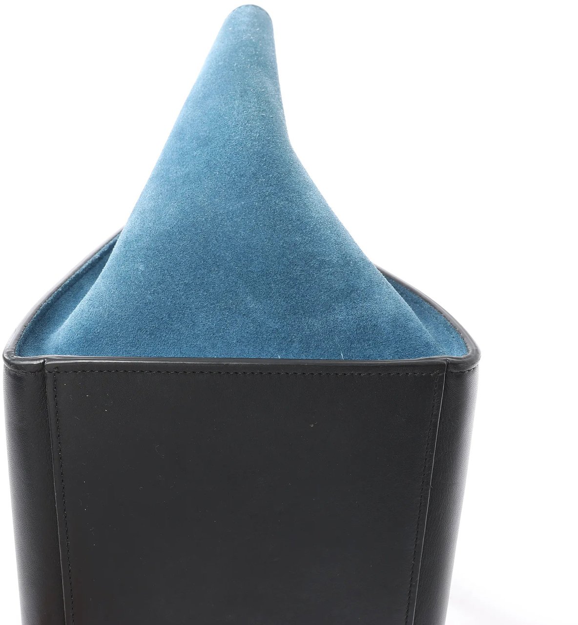 Celine CELINE Trapeze Leather x Suede 2Way Handbag in Blue x Black Blauw