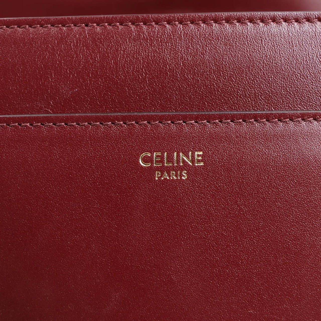 Celine Celine Sac 16 Medium Smooth Leather 2Way Handbag in Burgundy Maroon
