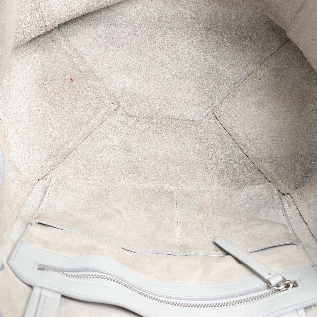 Celine Celine Cabas Phantom Small Leather Shoulder Bag in Gray Grijs