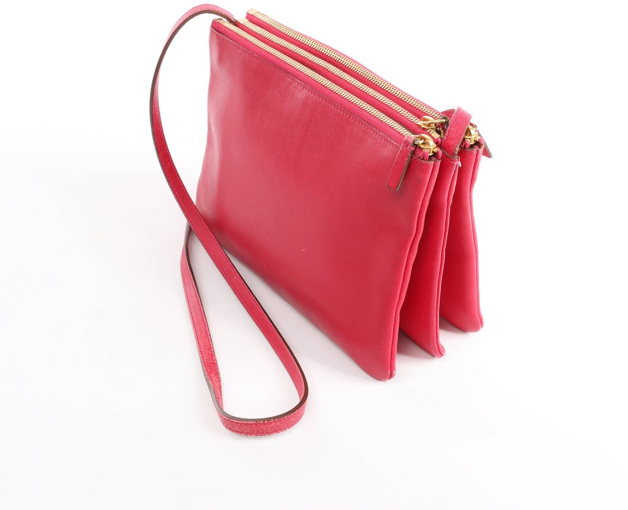 Celine Celine Trio Large Leather Crossbody bag in Pink Roze