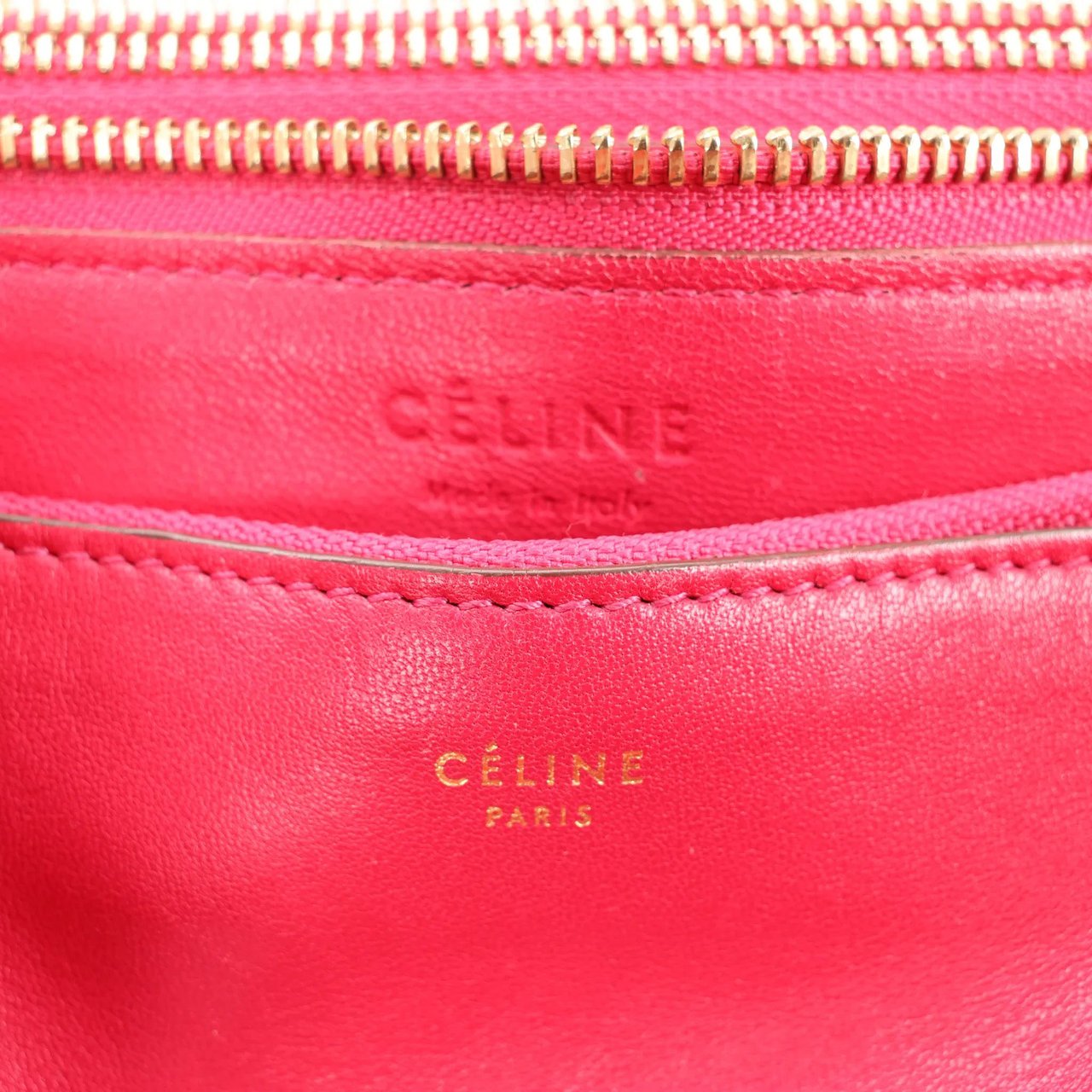 Celine Celine Trio Large Leather Crossbody bag in Pink Roze