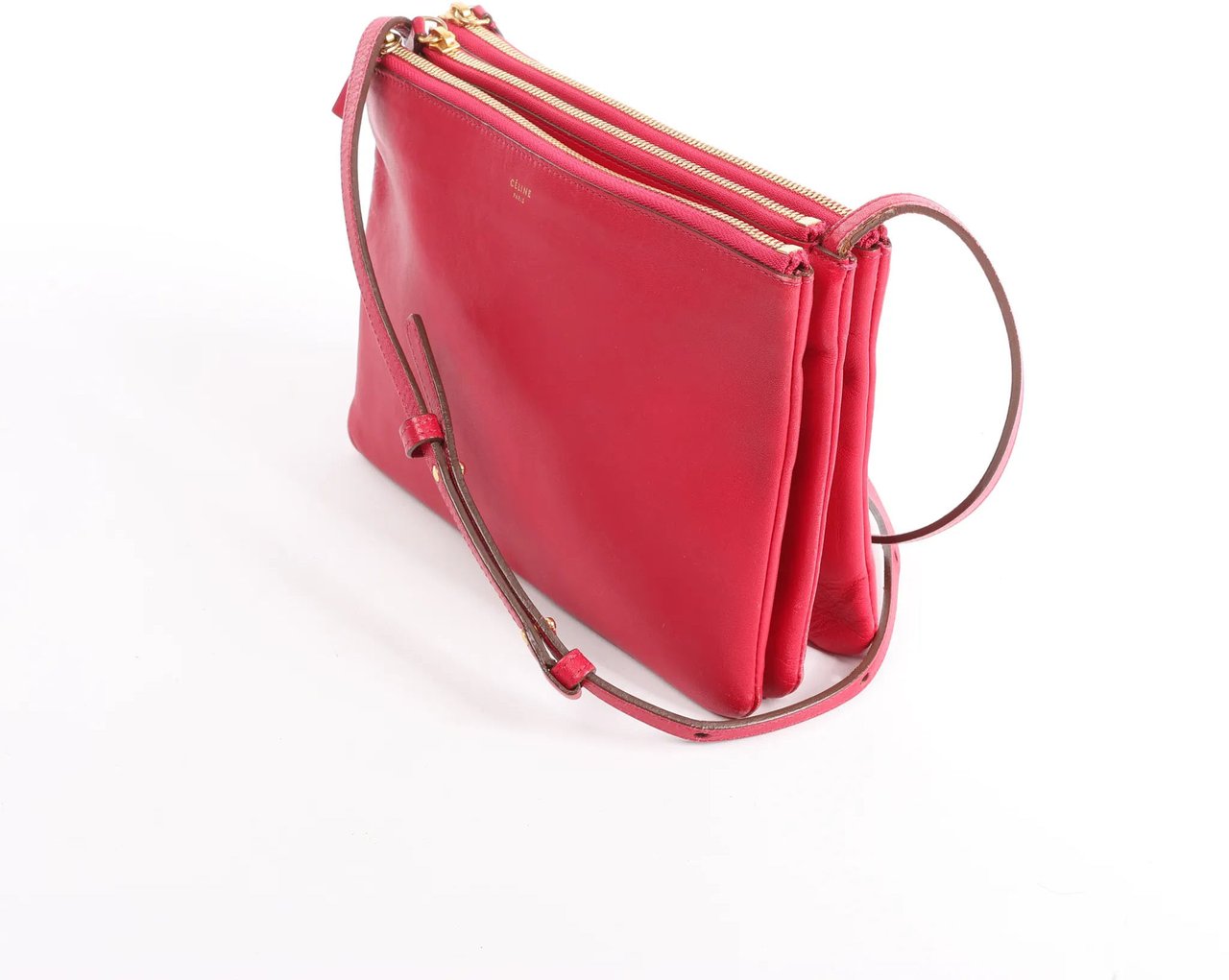Celine Celine Trio Large Leather Crossbody bag in Pink Roze