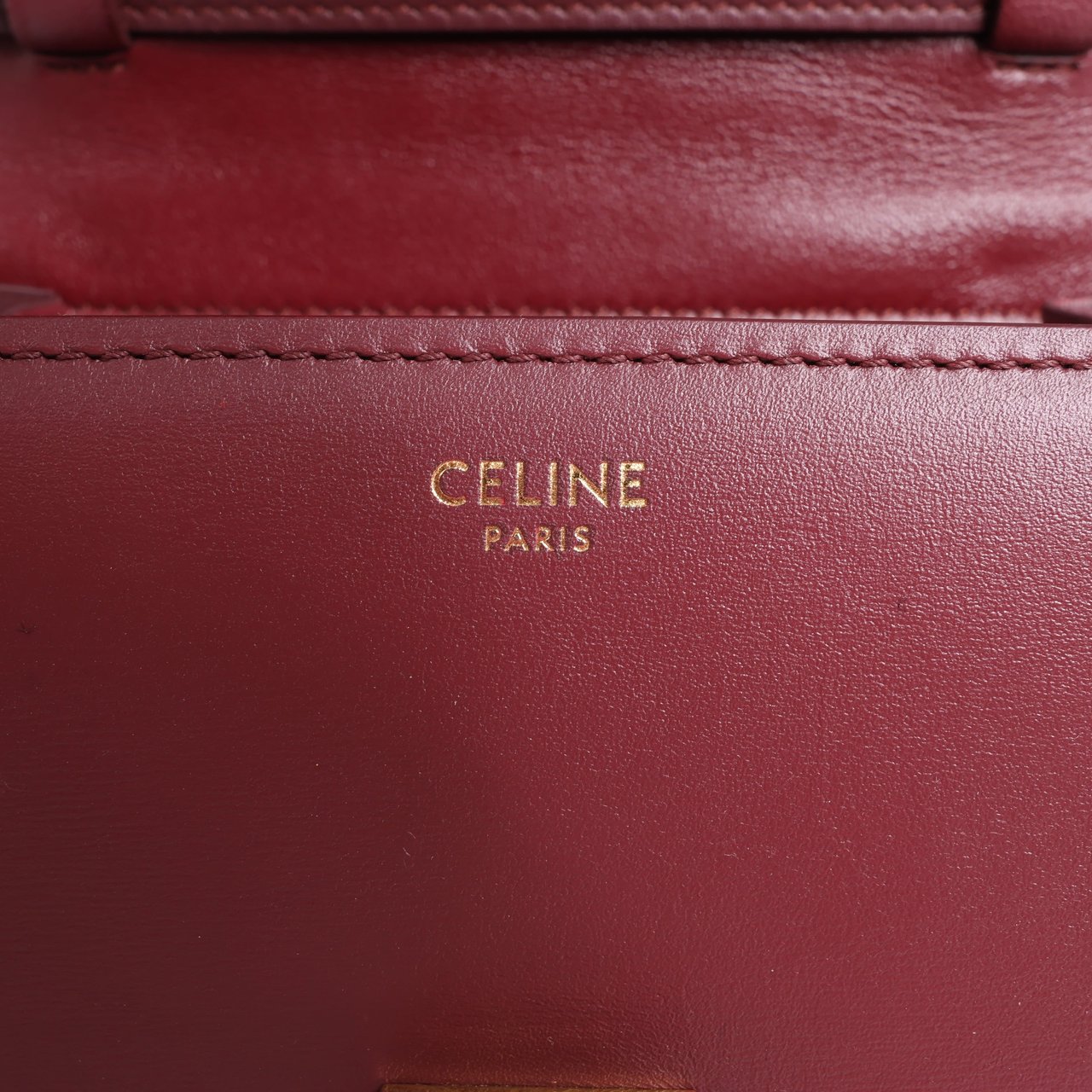 Celine Celine Classic Box Small Leather Shoulder Bag in Burgundy Maroon