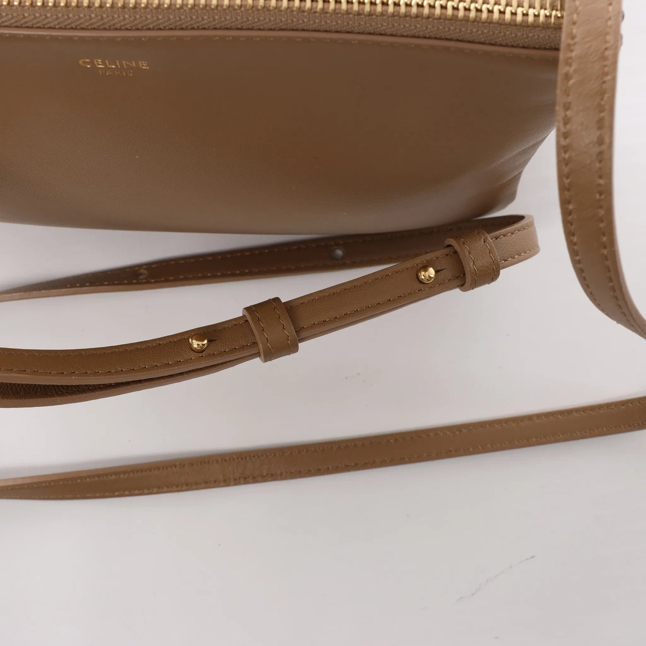 Celine Celine Trio Small Leather Crossbody bag in Brown Bruin