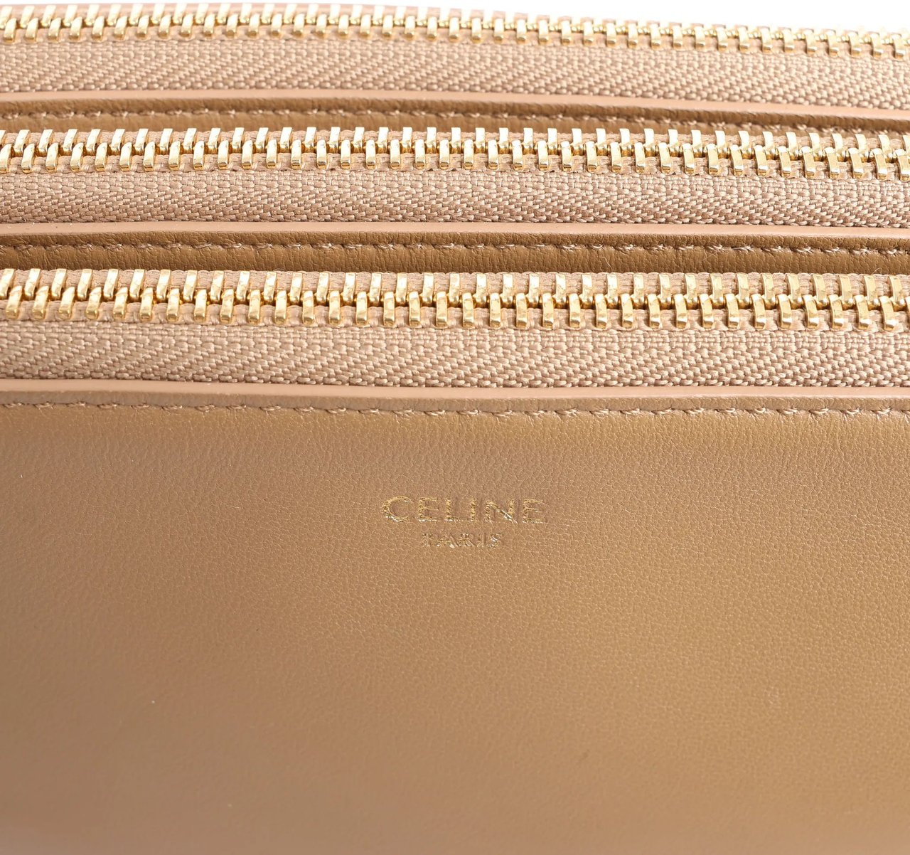 Celine Celine Trio Small Leather Crossbody bag in Brown Bruin