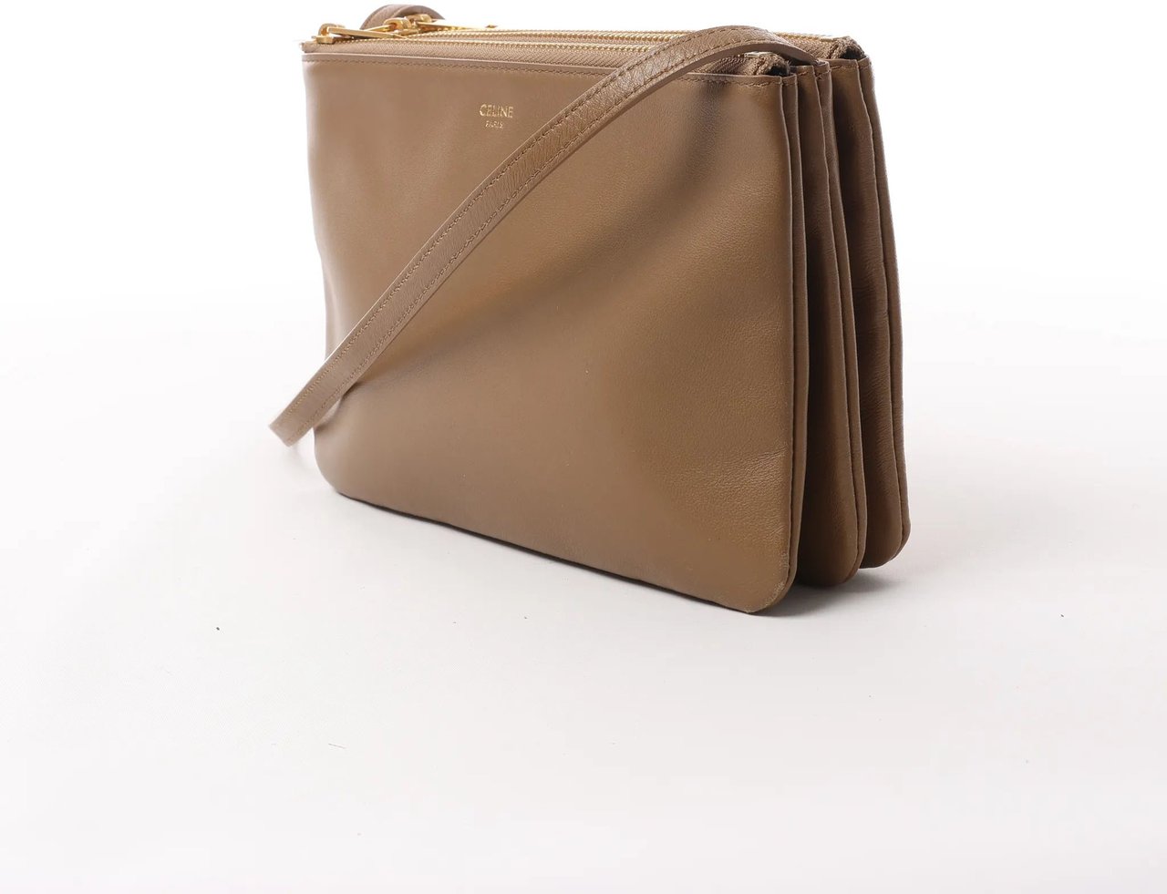 Celine Celine Trio Small Leather Crossbody bag in Brown Bruin