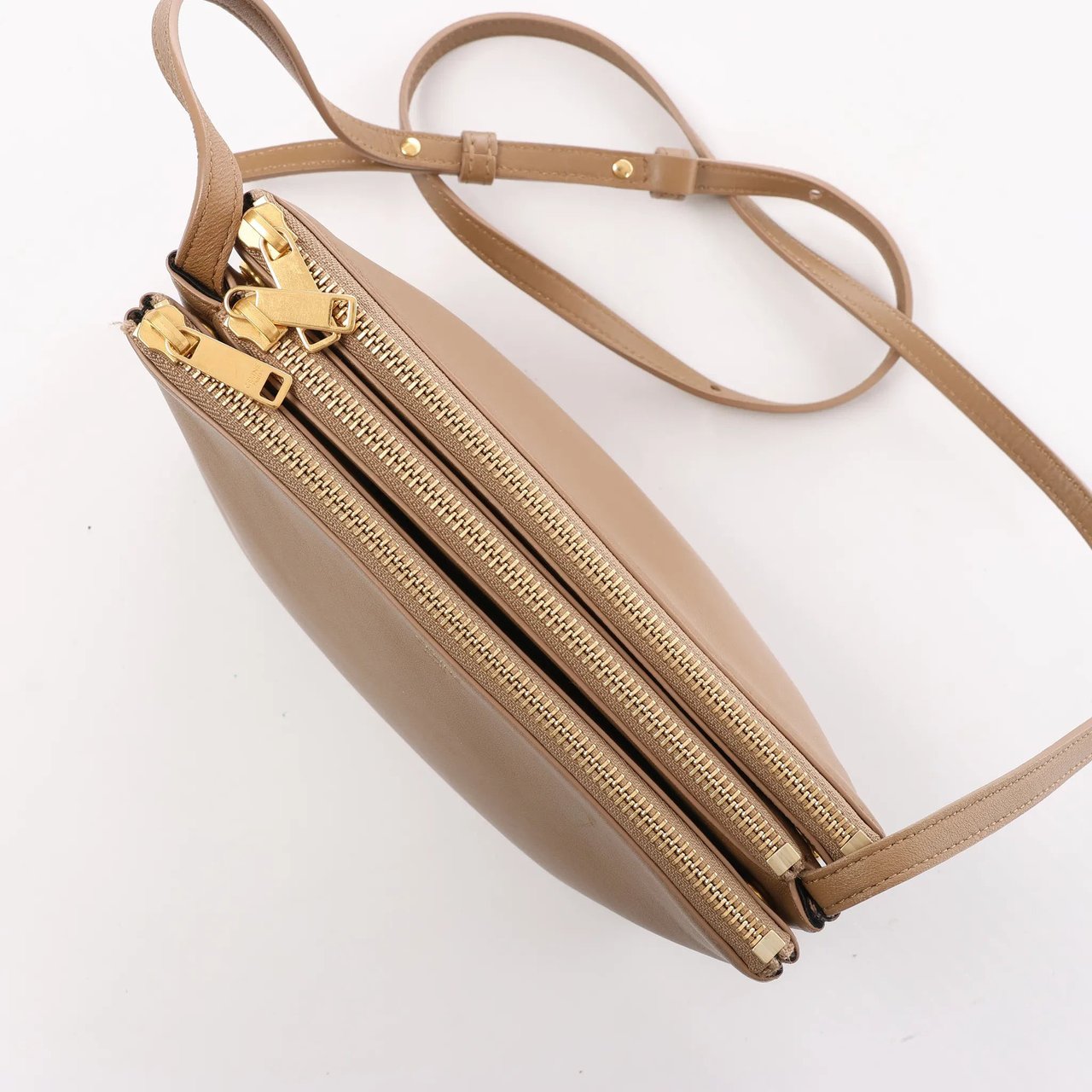 Celine Celine Trio Small Leather Crossbody bag in Brown Bruin