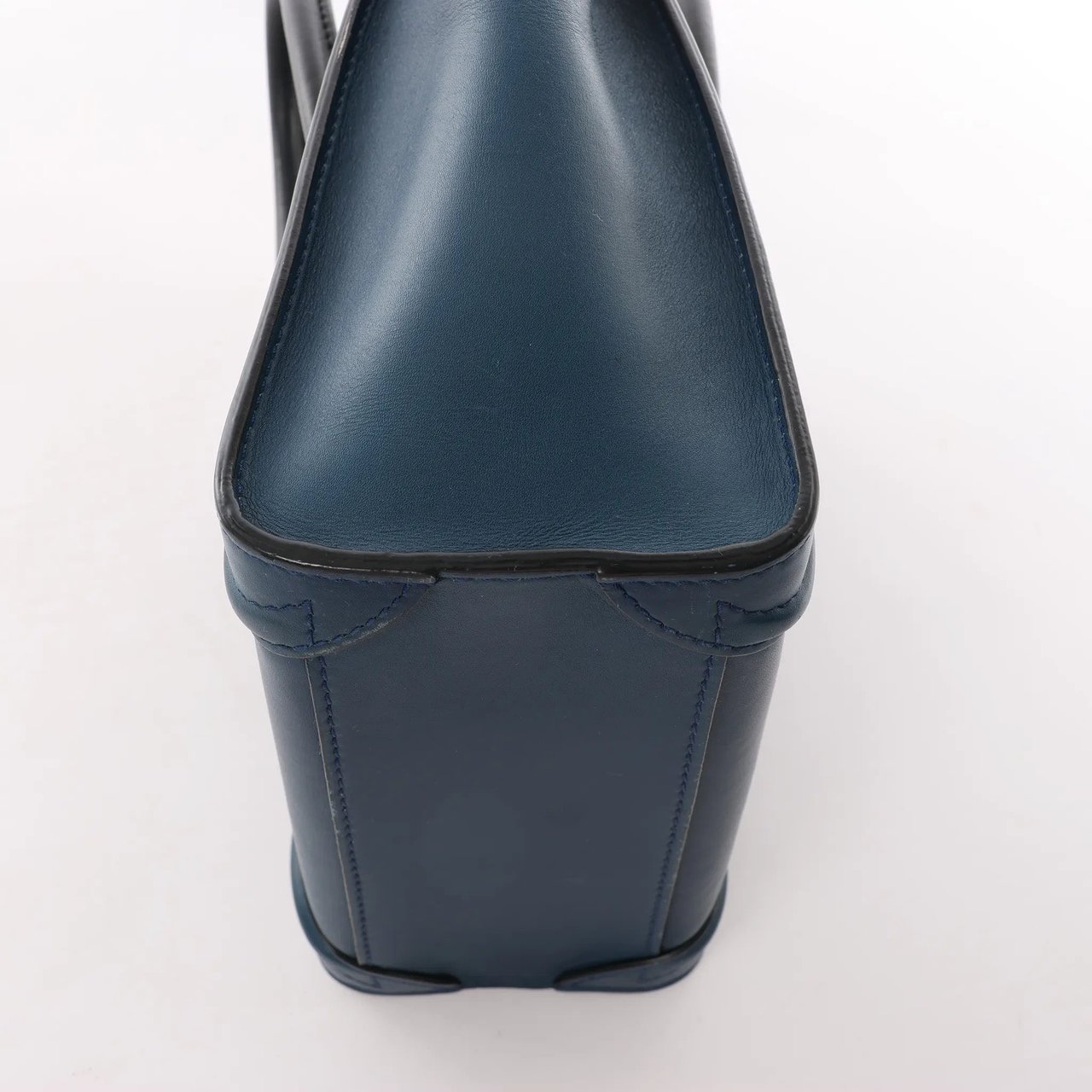 Celine CELINE Nano Luggage Leather 2Way Handbag in Navy Blue Navy