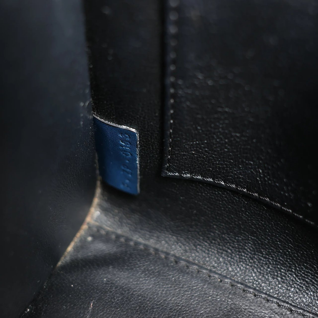 Celine CELINE Nano Luggage Leather 2Way Handbag in Navy Blue Navy