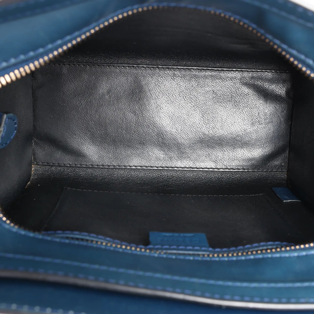 Celine CELINE Nano Luggage Leather 2Way Handbag in Navy Blue Navy